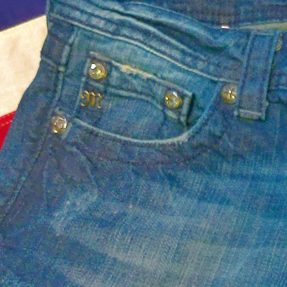 Miss Me Boot Jeans Rhinestone Rivets On Pockets Stretch Black Label Sz28/34 NWOT - Picture 11 of 11